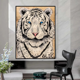 White Tiger Poster: Stunning Art of Majestic White Tigers-ChandeliersDecor