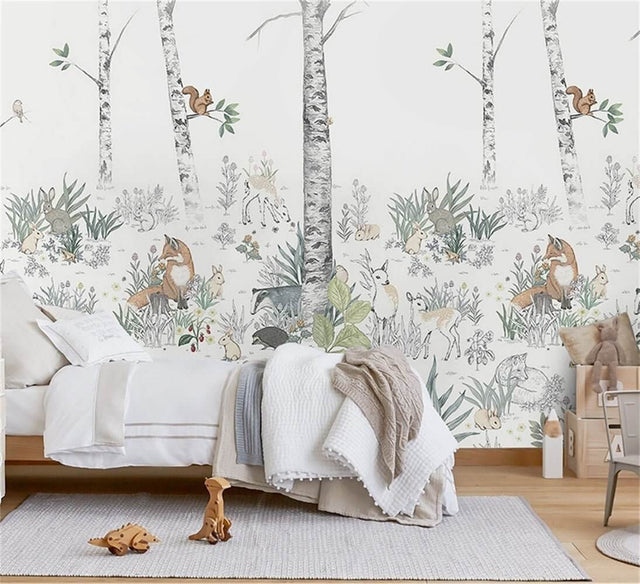 Wild Adventures Jungle Animals - Forest Wallpaper-ChandeliersDecor.com