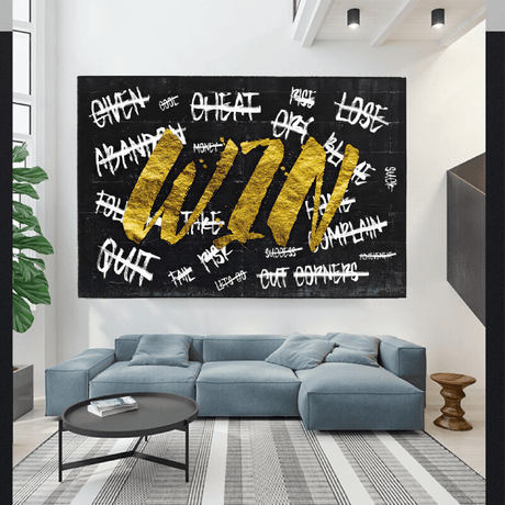 WIN victory Motivational Art - Canvas Wall Art