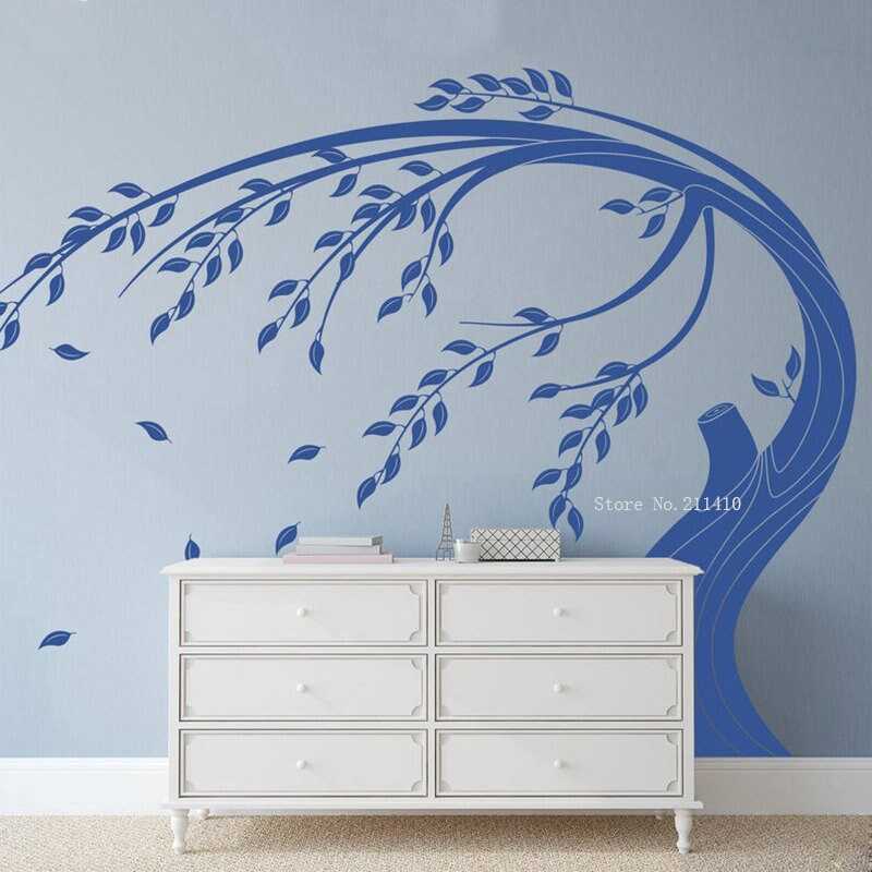 Wind Blown Tree Vinyl Wall Decal | Home Decoration Warm Style Living Room Office Store Sticker