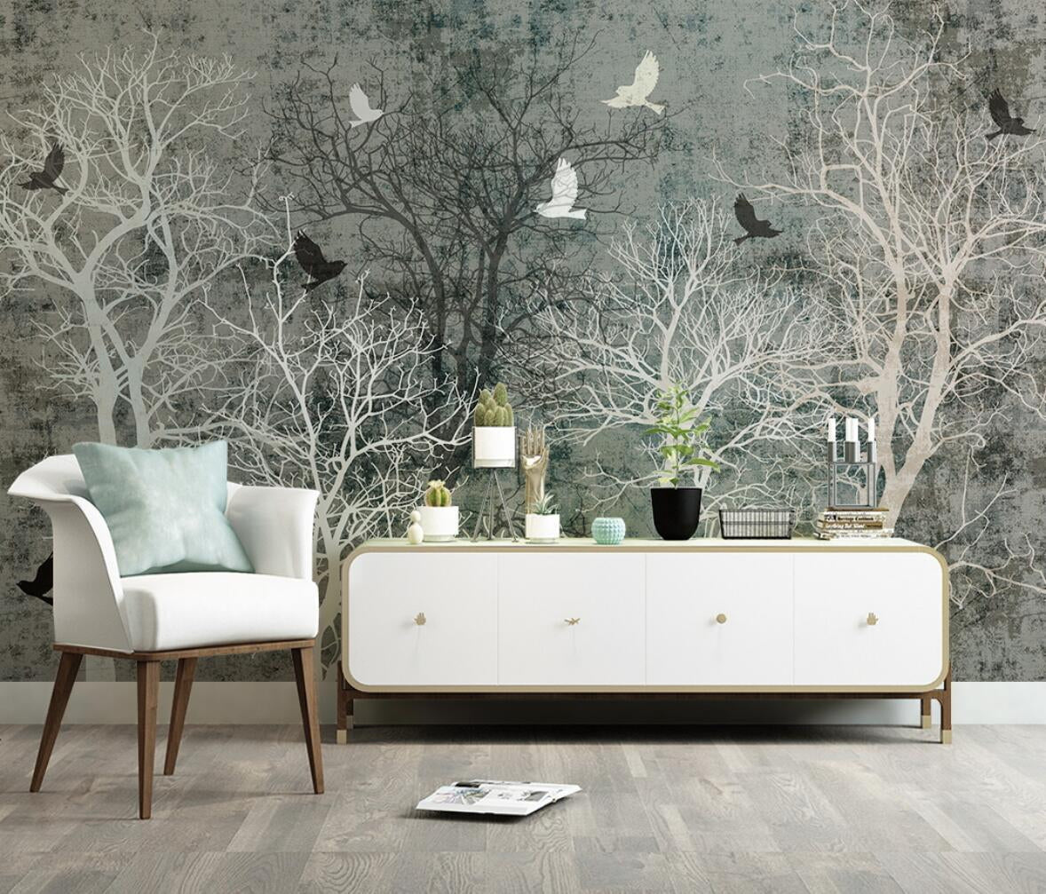 Winter Solitude - Forest Wallpaper Murals-ChandeliersDecor