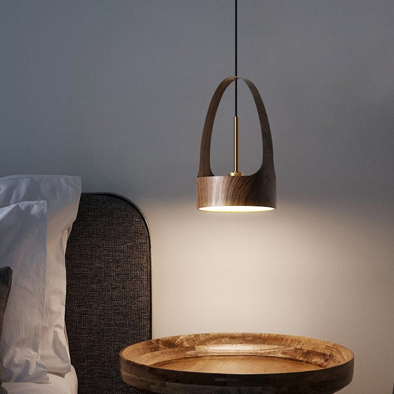 Wooden Style Pendant Bedside Light - Illuminate Your Space-ChandeliersDecor