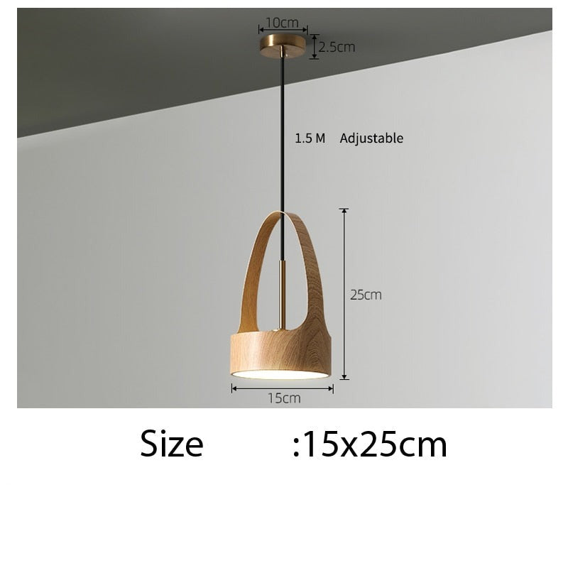 Wooden Style Pendant Bedside Light - Illuminate Your Space-ChandeliersDecor