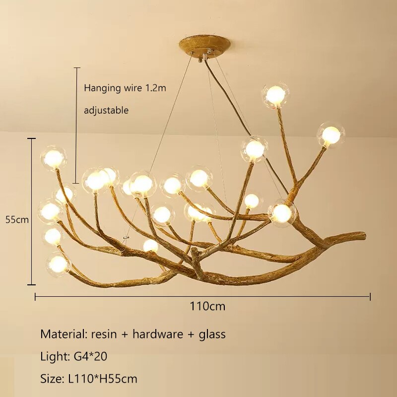 Wooden Twigs Chandelier - Elegant Lighting for any Space-ChandeliersDecor