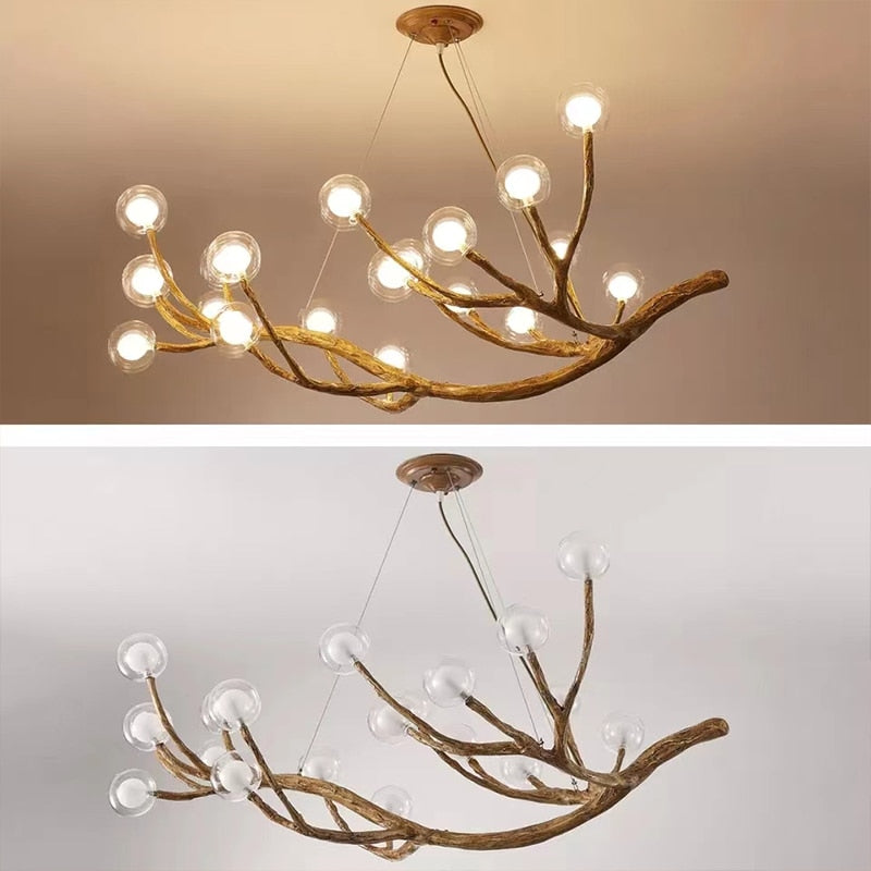 Wooden Twigs Chandelier - Elegant Lighting for any Space-ChandeliersDecor