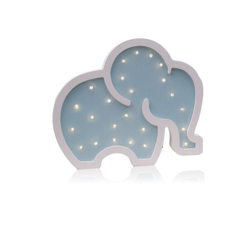 Woodiness Baby Elephant LED Bedside Lamp - Kids Bedside Lamp-ChandeliersDecor