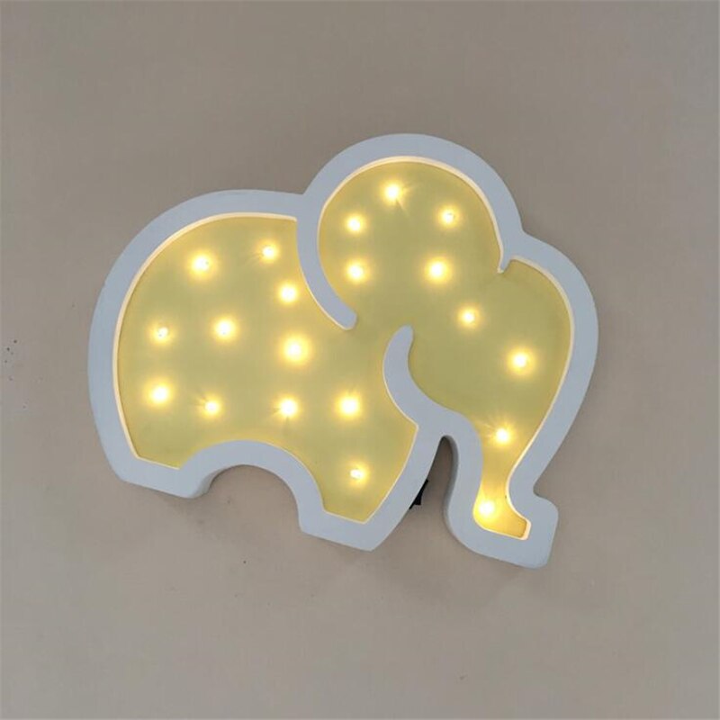 Woodiness Baby Elephant LED Bedside Lamp - Kids Bedside Lamp-ChandeliersDecor