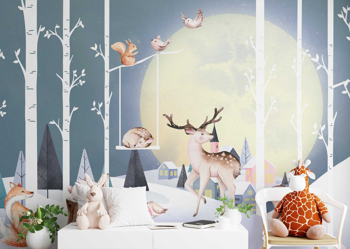 Woodland Animals Wallpaper Mural: Transform Your Space-ChandeliersDecor