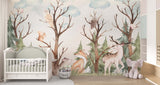 Woodland Forest Animals - Kids Room Wallpaper Mural-ChandeliersDecor.com