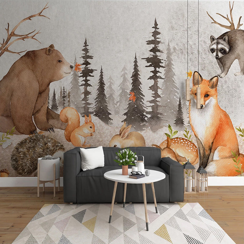 Woodland Forest Nursery Wallpaper - Forest Mural-ChandeliersDecor
