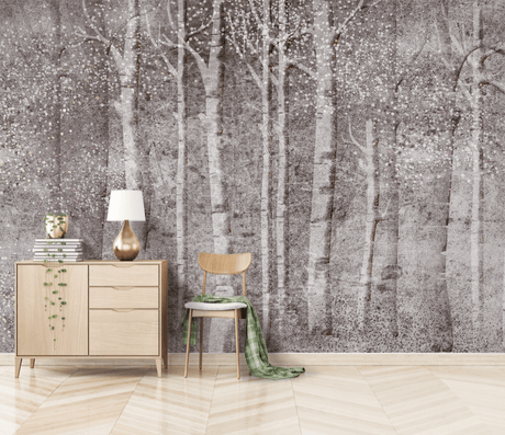 Woods Design - Forest Tree Trunks Wallpaper Mural-ChandeliersDecor.com
