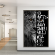 Words Never Quit Poster: Lions Canvas Wall Art