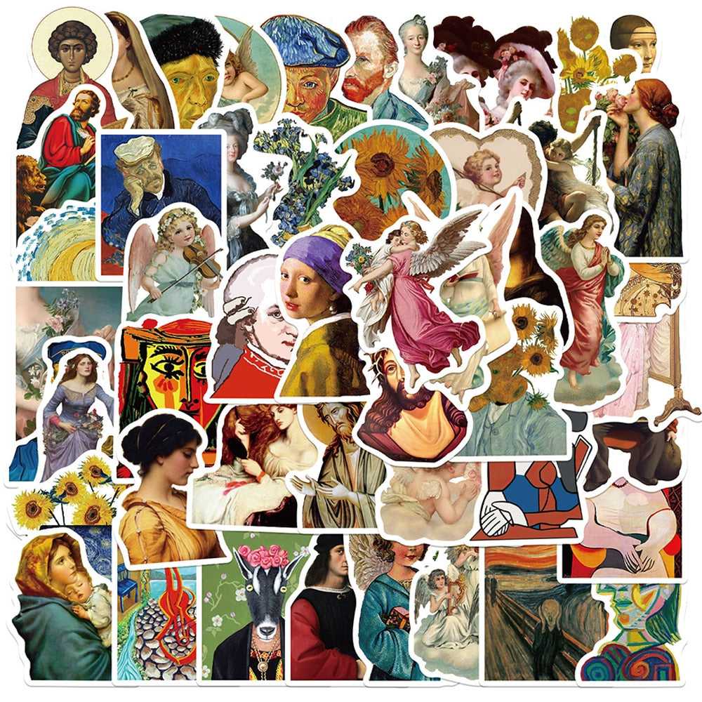 World Artist Famous Paintings Stickers Pack: Bundle Stickers-ChandeliersDecor