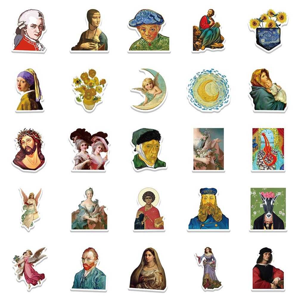 World Artist Famous Paintings Stickers Pack: Bundle Stickers-ChandeliersDecor