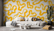 Yellow Abstract Shapes - Living Room Wallpaper Mural-ChandeliersDecor