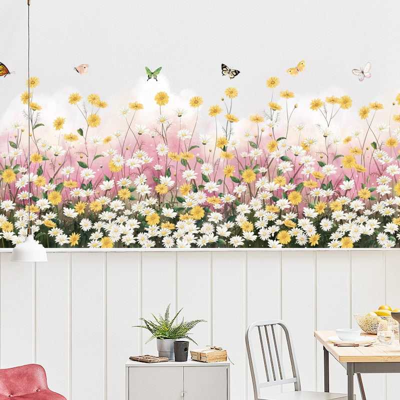 Yellow Flowers Wall Decal – Vibrant and Stylish Adornments