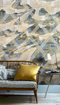 Yellow Geometric Maze Wallpaper Mural-ChandeliersDecor.com
