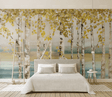 Yellow Tree Trunks Wallpaper Murals-ChandeliersDecor.com