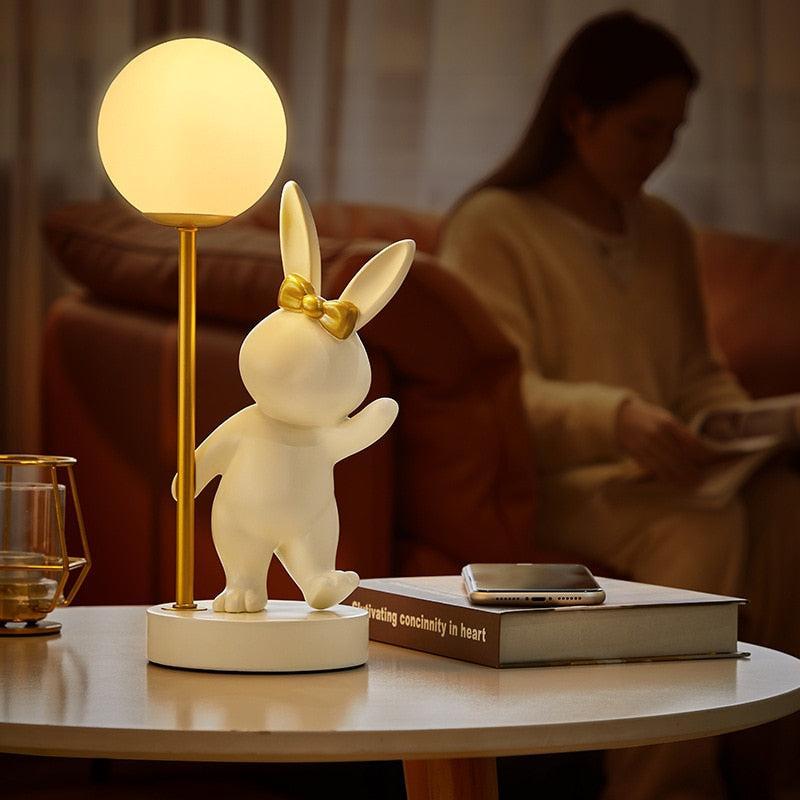 ChandeliersDecor.com-Kids Room Nursery Lighting-Bunny Rabbit Table Lamp for Kids Room
