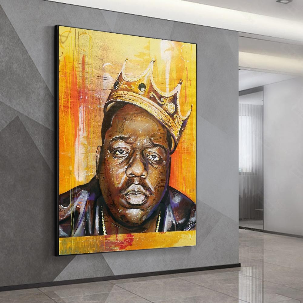 ChandeliersDecor.com-Musicians Wall Art-Famous Rapper Singer: Biggie Smalls Poster Canvas Art